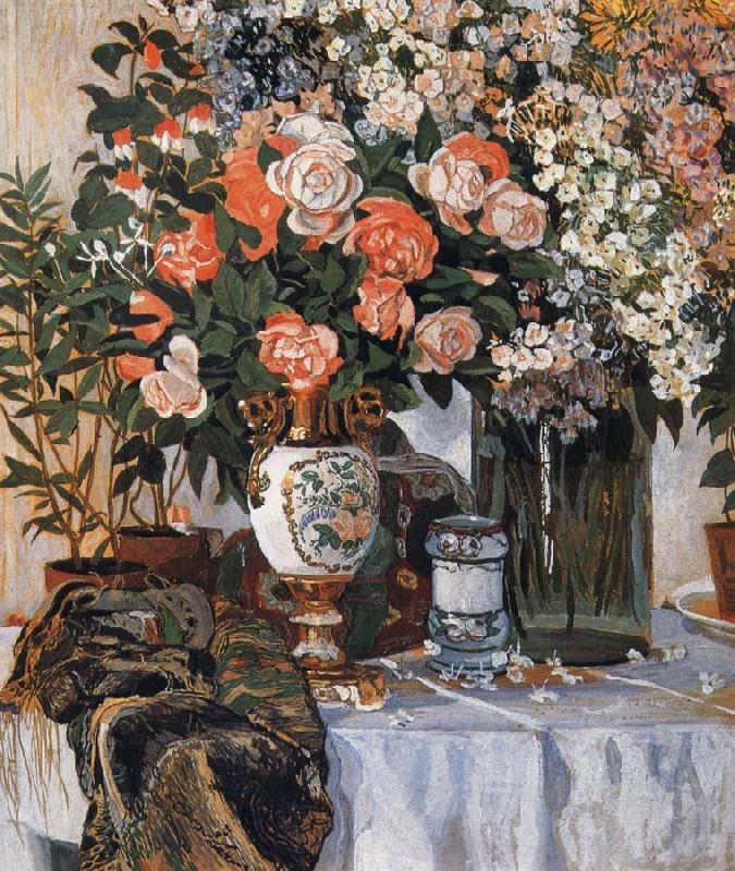 Alexander Yakovlevich GOLOVIN Rose and China oil painting image